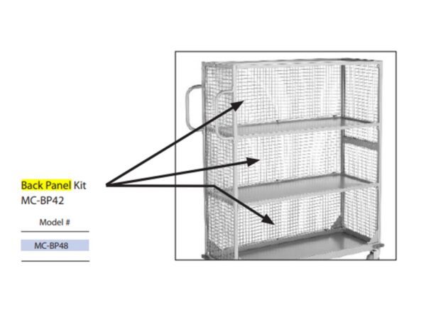 Back Panel Kit for 4 Shelf Merchandise Cart - Image 2