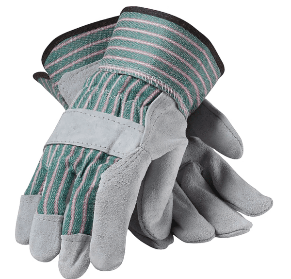 Rugged Leather and Cotton Canvas Work Gloves (Case of 72 Pairs)